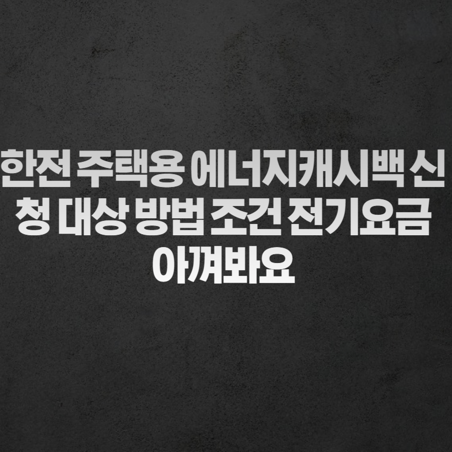 한전 주택용 에너지캐시백 신청 대상 방법 조건 전기요금 아껴봐요 한전 주택용 에너지캐시백 신청 대상 방법 조건 전기요금 아껴봐요