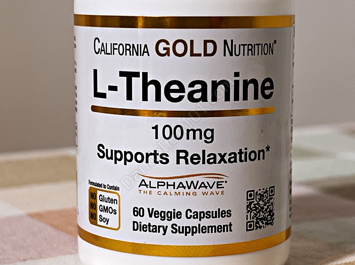 캘리포니아 골드 뉴트리션 L-테아닌 100mg&#44; 60 베지 캡슐 (CALIFORNIA GOLD NUTRITION L-Theanine&#44; 100mg&#44; 60 Veg Caps) 전면 표지
