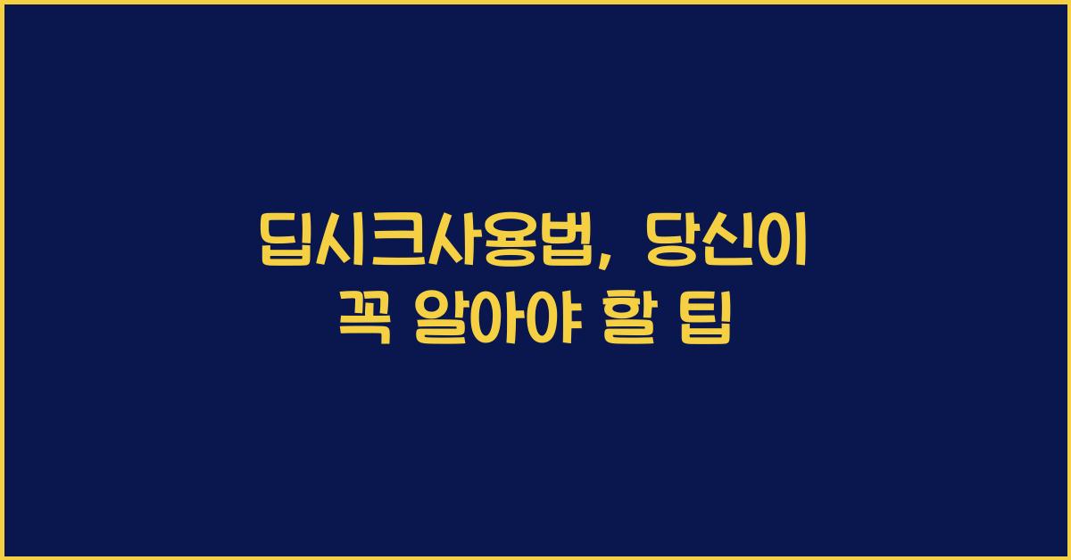 딥시크사용법