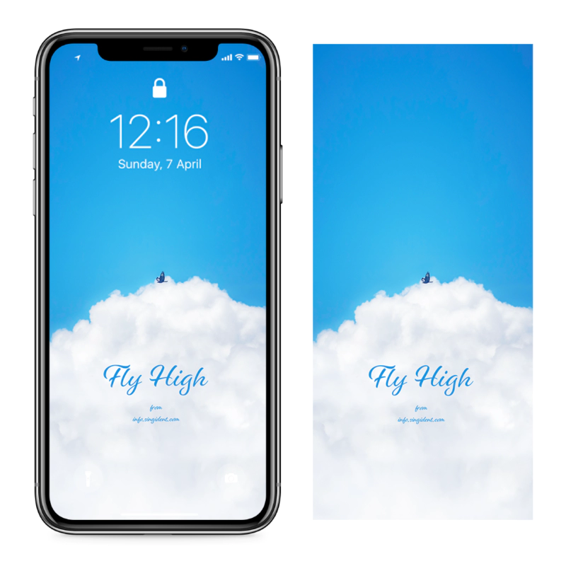 02 흰구름과 새 C - Fly High 아이폰하늘배경화면