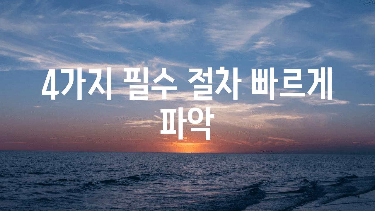 4가지 필수 절차, 빠르게 파악