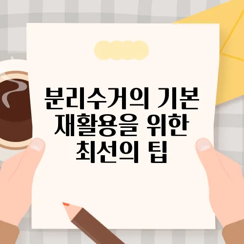 분리수거의 기본 재활용을 위한 최선의 팁