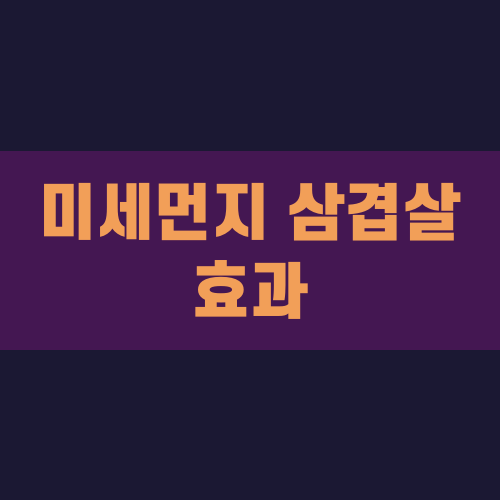 미세먼지 삼겹살 효과