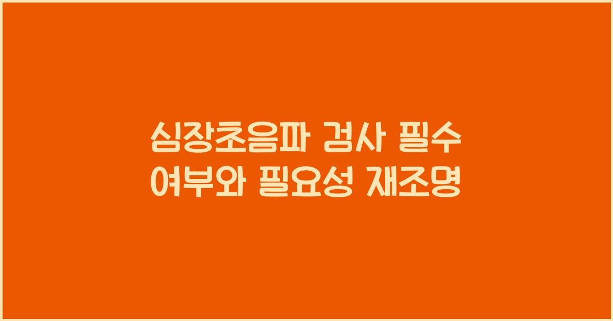 심장초음파 검사 필수 여부