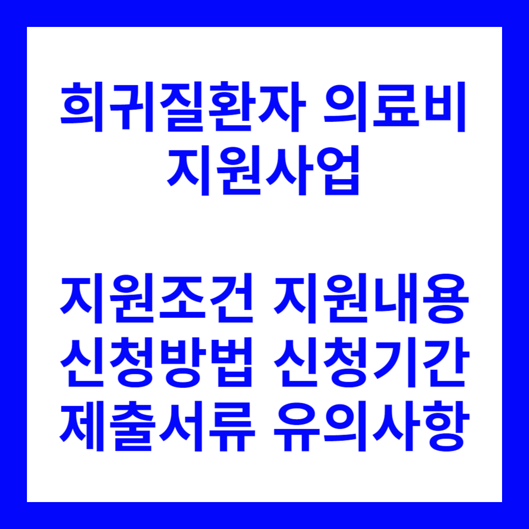 희귀질환자 의료비 지원사업