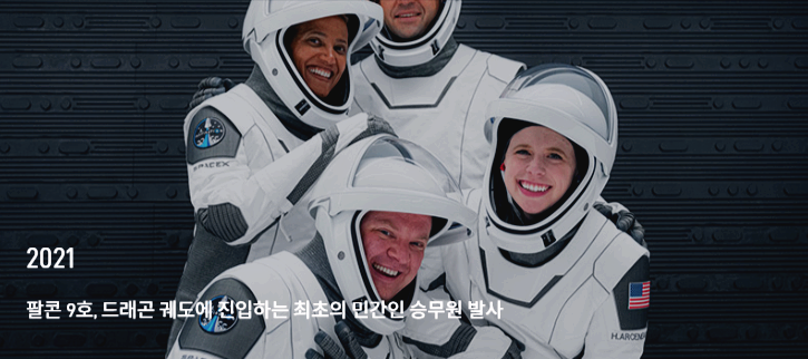 스페이스X 최초의 민간인 승무원 탑승 사진