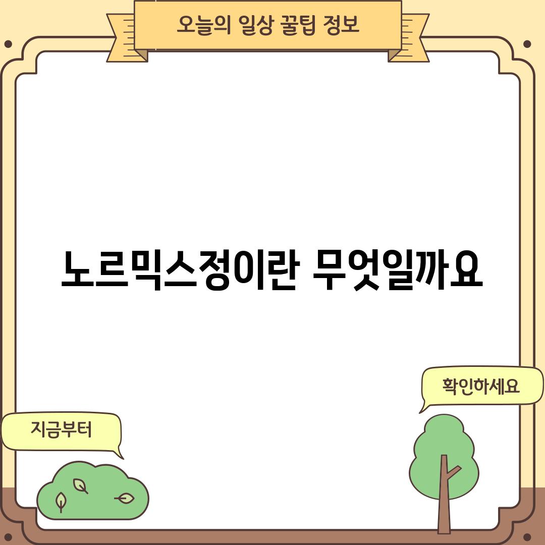 노르믹스정이란 무엇일까요?