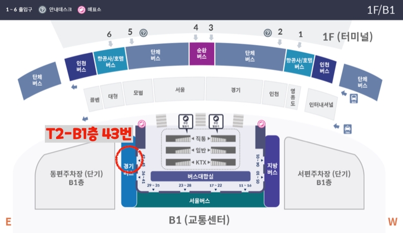 인천공항 제2터미널에서 3300 버스 타는 위치