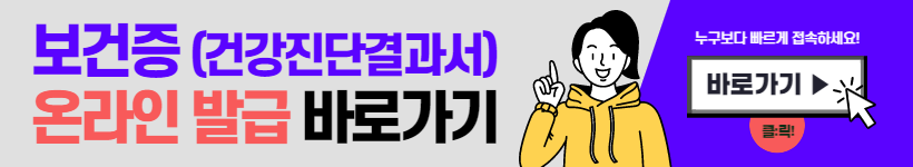 보건증 인터넷발급 (건강진단결과서)