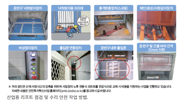  산업용 리프트 사용사업장 등 1500곳 일제 안전점검_고용노동부