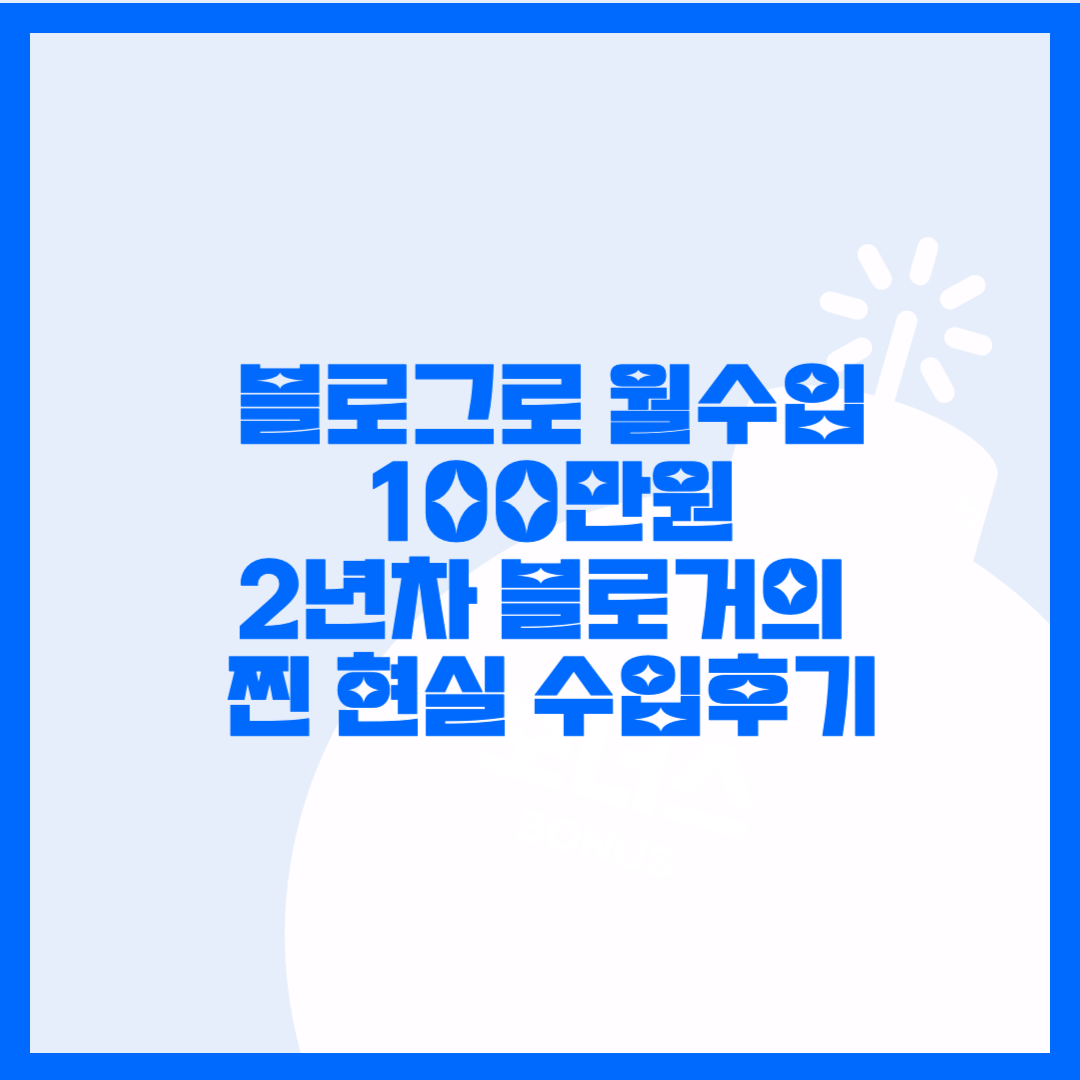 블로그 수입후기