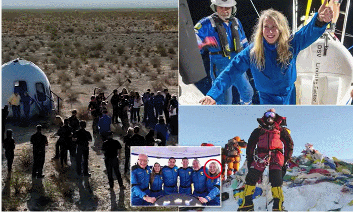  에베레스트 등정, 최고 심해 탐험 이젠 우주까지 여행하는 철녀 VIDEO:Blue Origin's NS-22 mission sends six more people to space