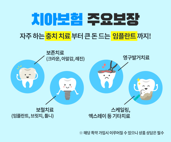 치아보험 주요 보장 내용