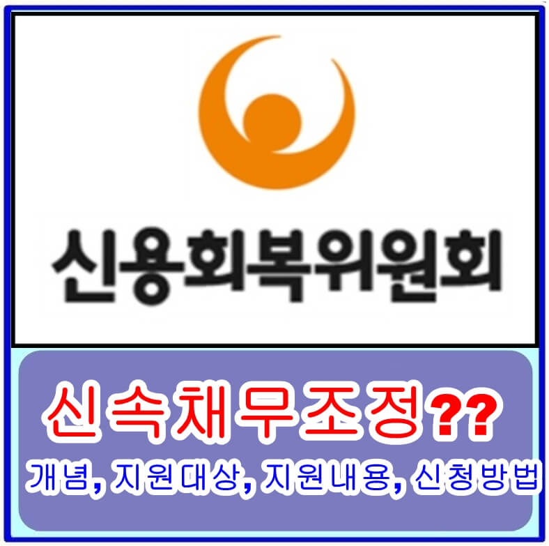  신용회복위원회의 신속채무조정이란? 개념, 지원대상, 지원내용, 신청방법
