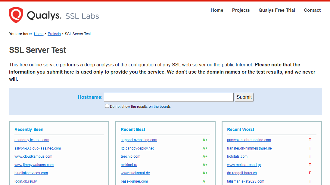 SSL 분석 툴 정리 ssllabs