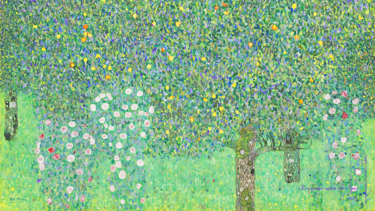 03 나무 아래 장미덤불 C - Gustav Klimt 클림트배경화면