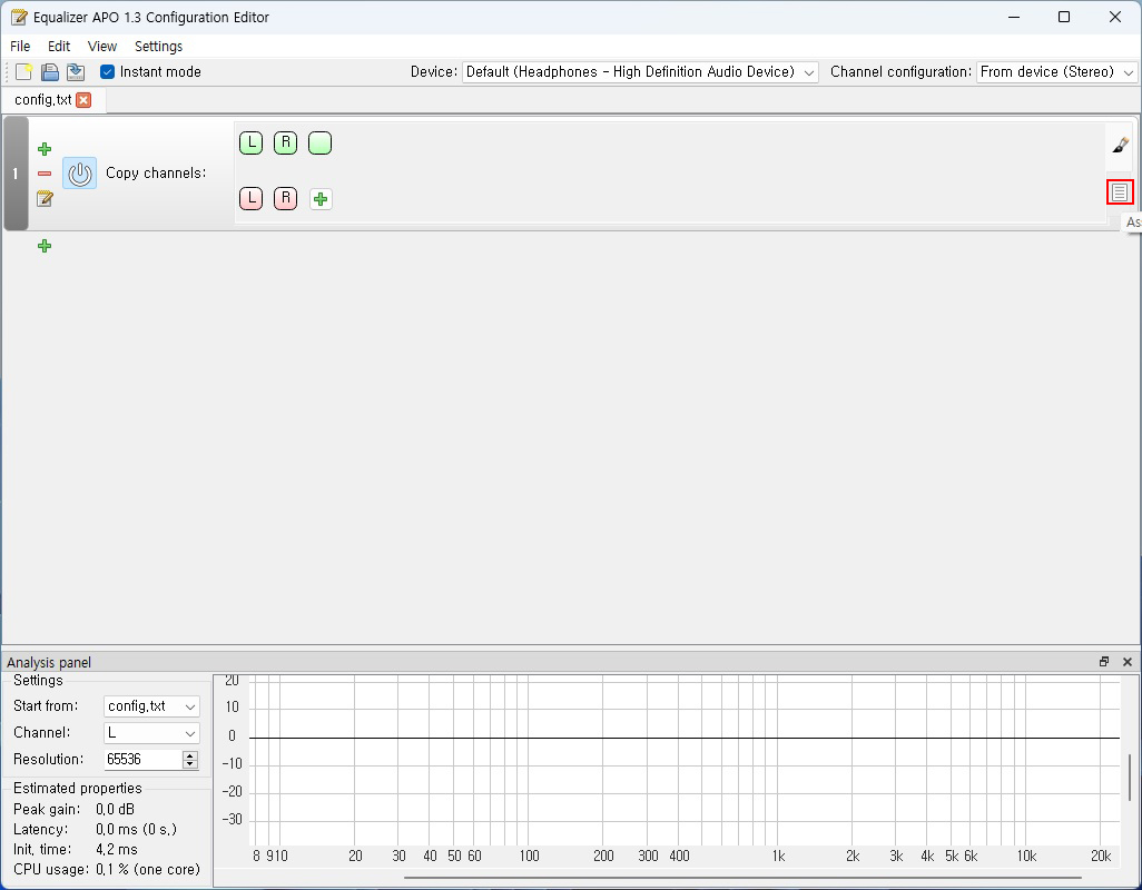 Equalizer APO 1.3 Configuration Editor