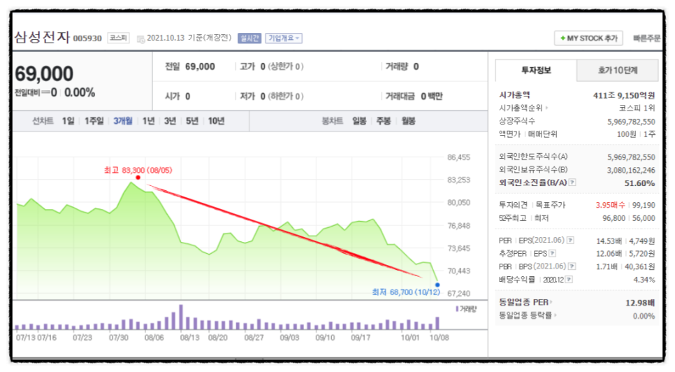 ●미타 주식투자 시작, 삼성전자의 주가 전망과 10