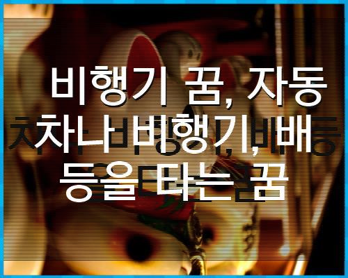 비행기 꿈, 자동차, 비행기, 배 등을 운전하는 꿈 1