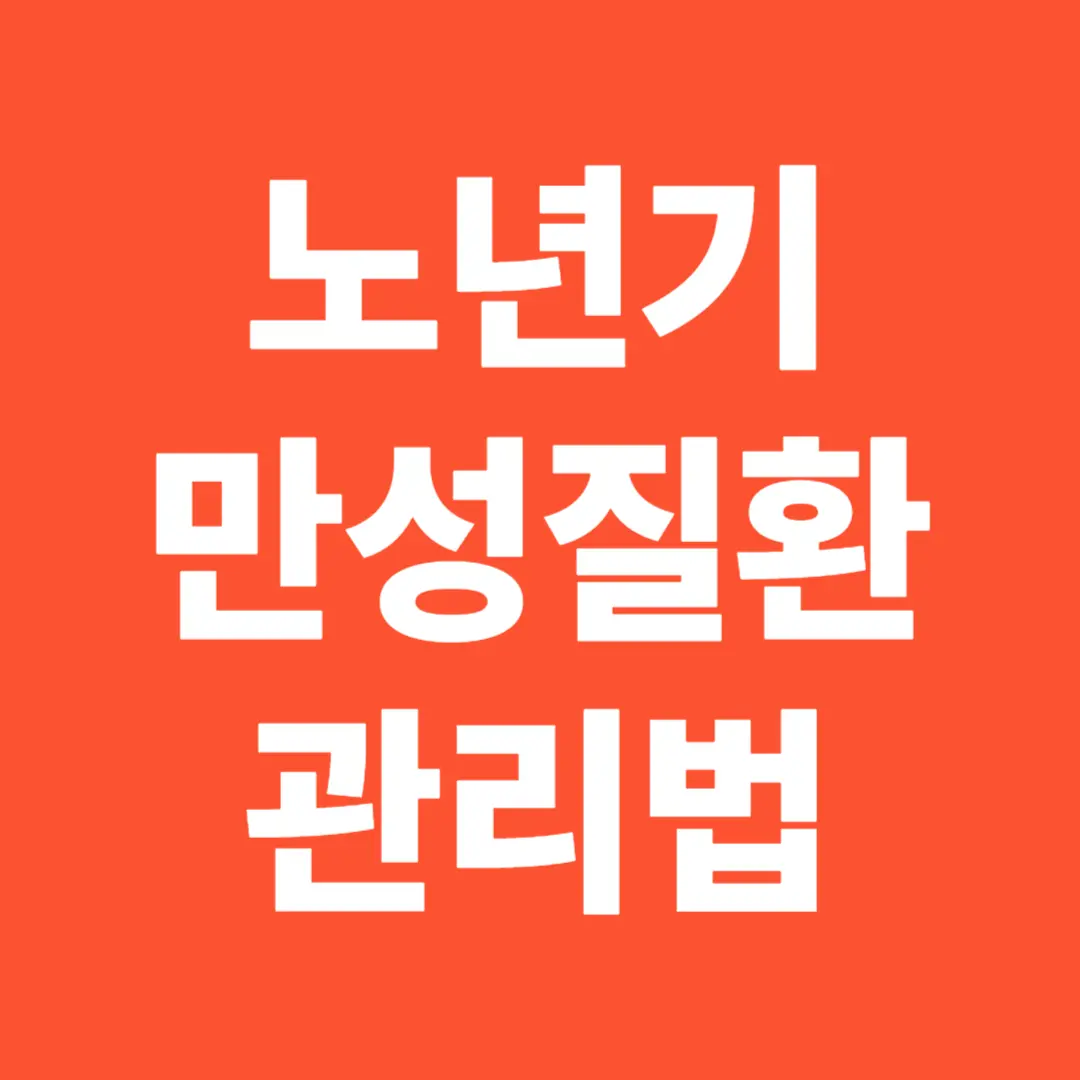 노년기 만성질환 관리법