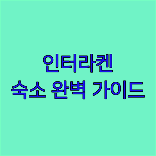 인터라켄 숙소 완벽 가이드! 위치, 