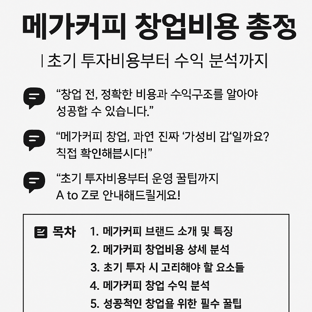 메가커피 창업비용