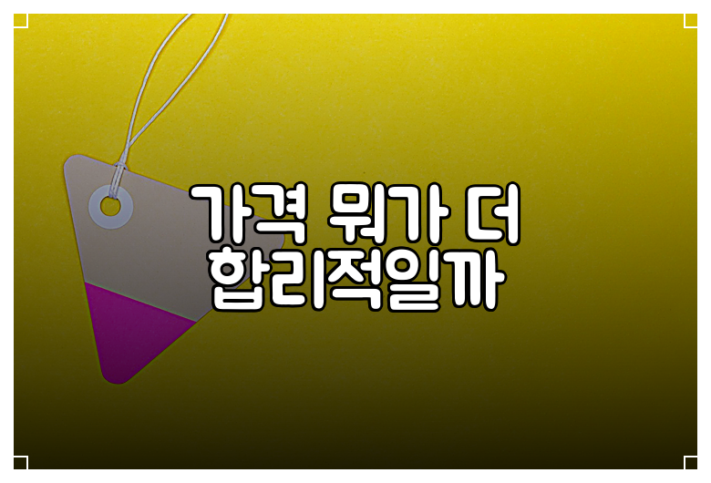 가격 뭐가 더 합리적일까