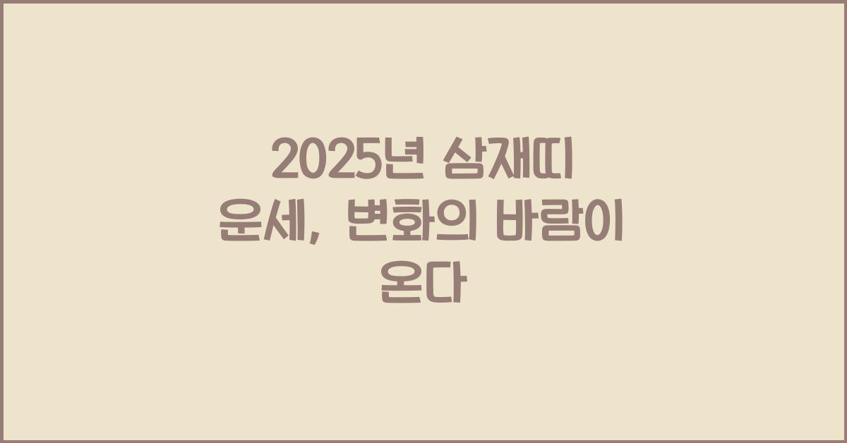 2025년 삼재띠