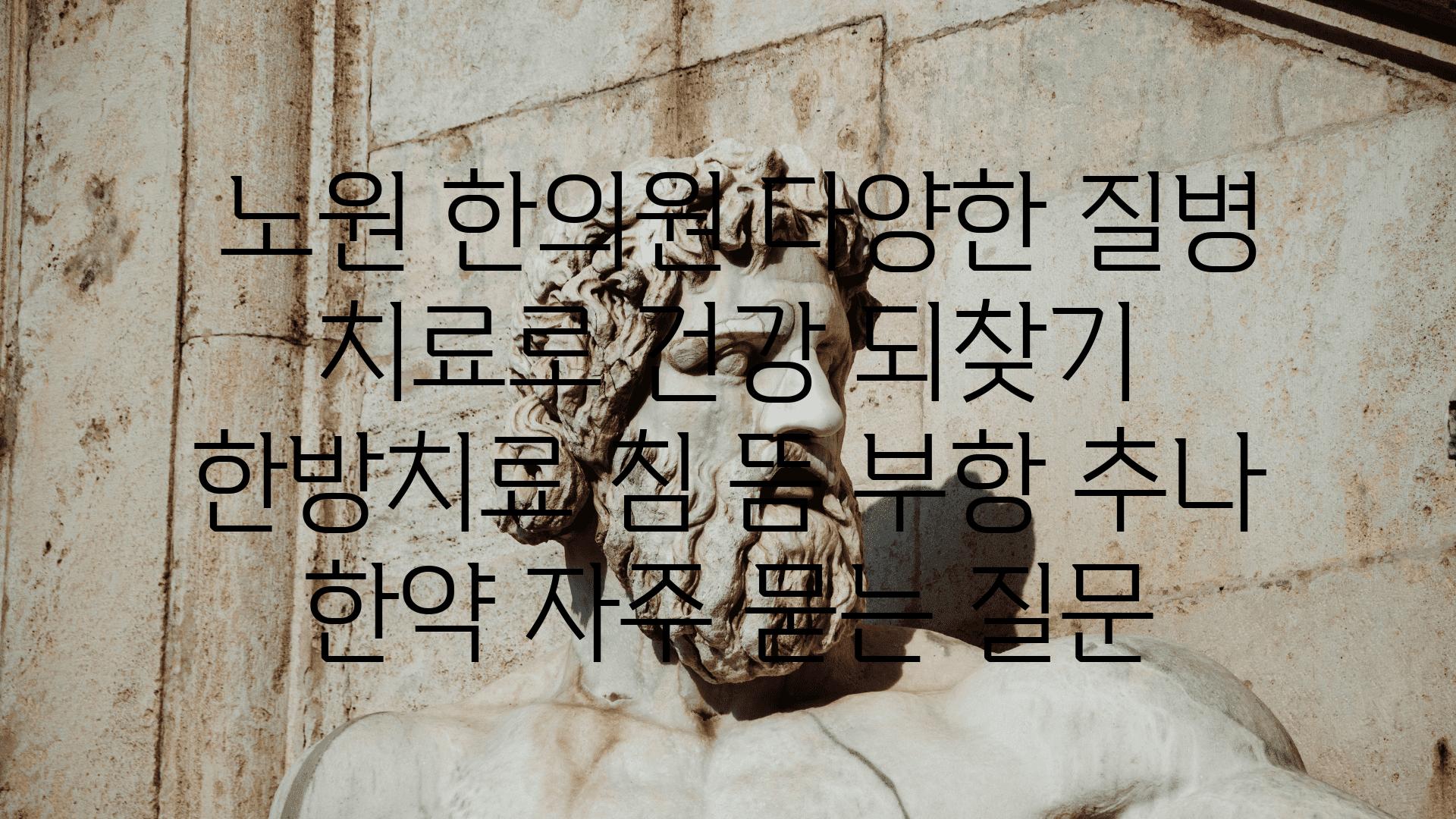  노원 한의원 다양한 질병 치료로 건강 되찾기  한방치료 침 뜸 부항 추나 한약 자주 묻는 질문