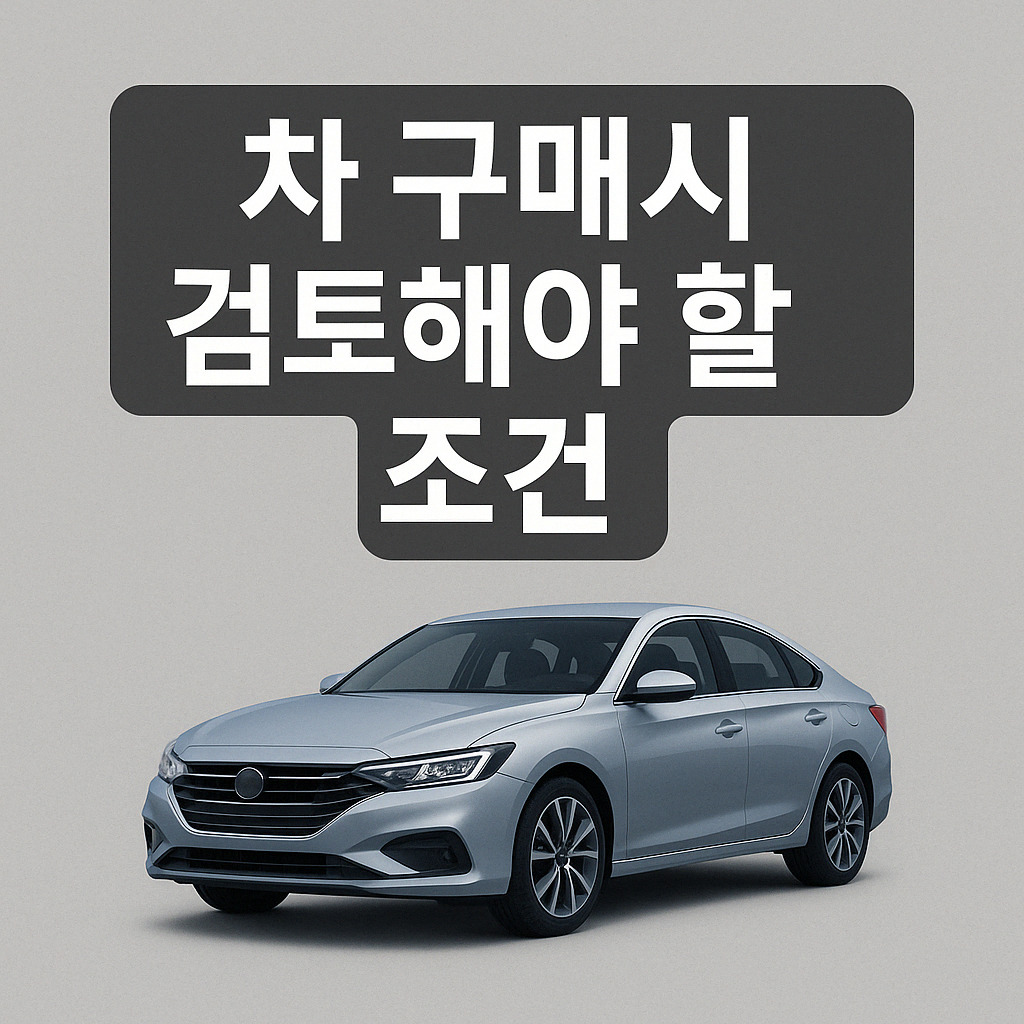 자동차 구매 전 꼭 검토해야 할 6가지 핵심 조건