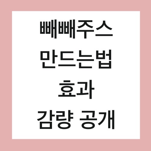  빼빼주스  레시피 2주 다이어트 비법 효과 공개