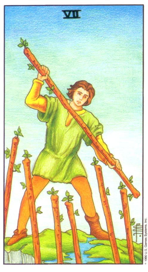  [마이너/완드/정방향] Seven of Wands (완드 7번) 해석/풀이/키워드/정리