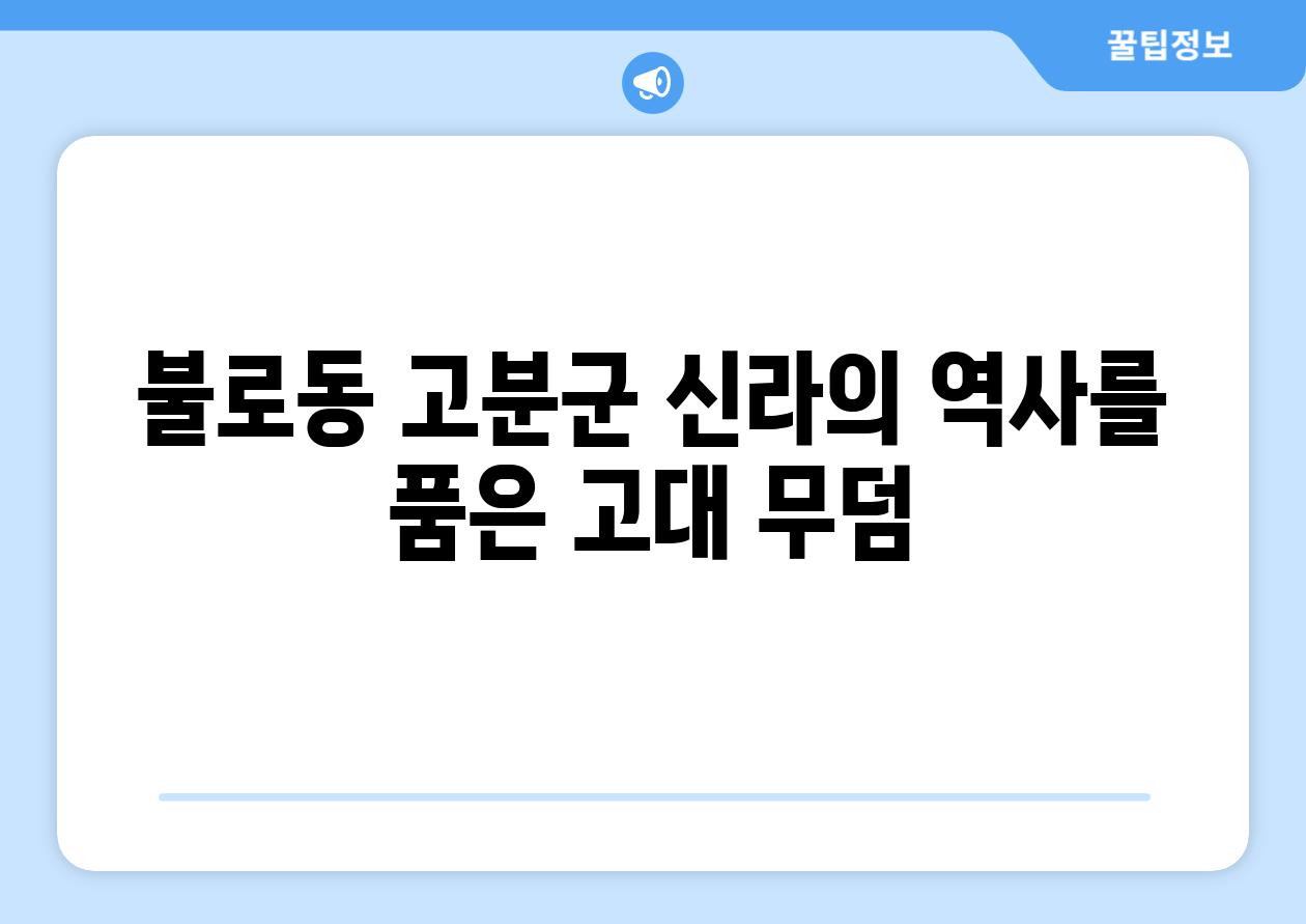 불로동 고분군 신라의 역사를 품은 고대 무덤