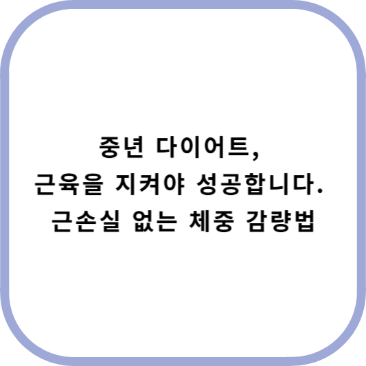 중년 다이어트