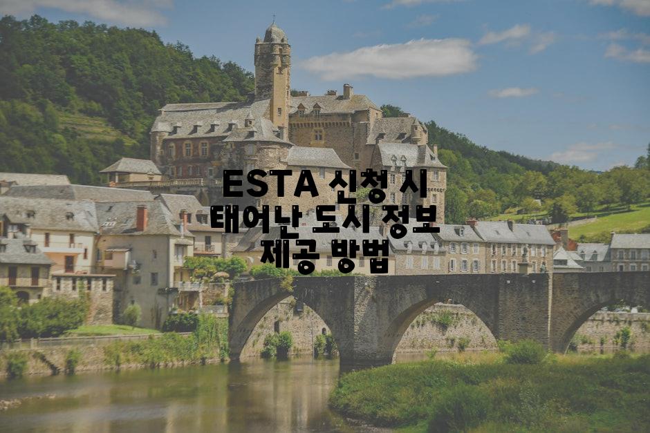 ESTA 신청 시 태어난 도시 정보 제공 방법