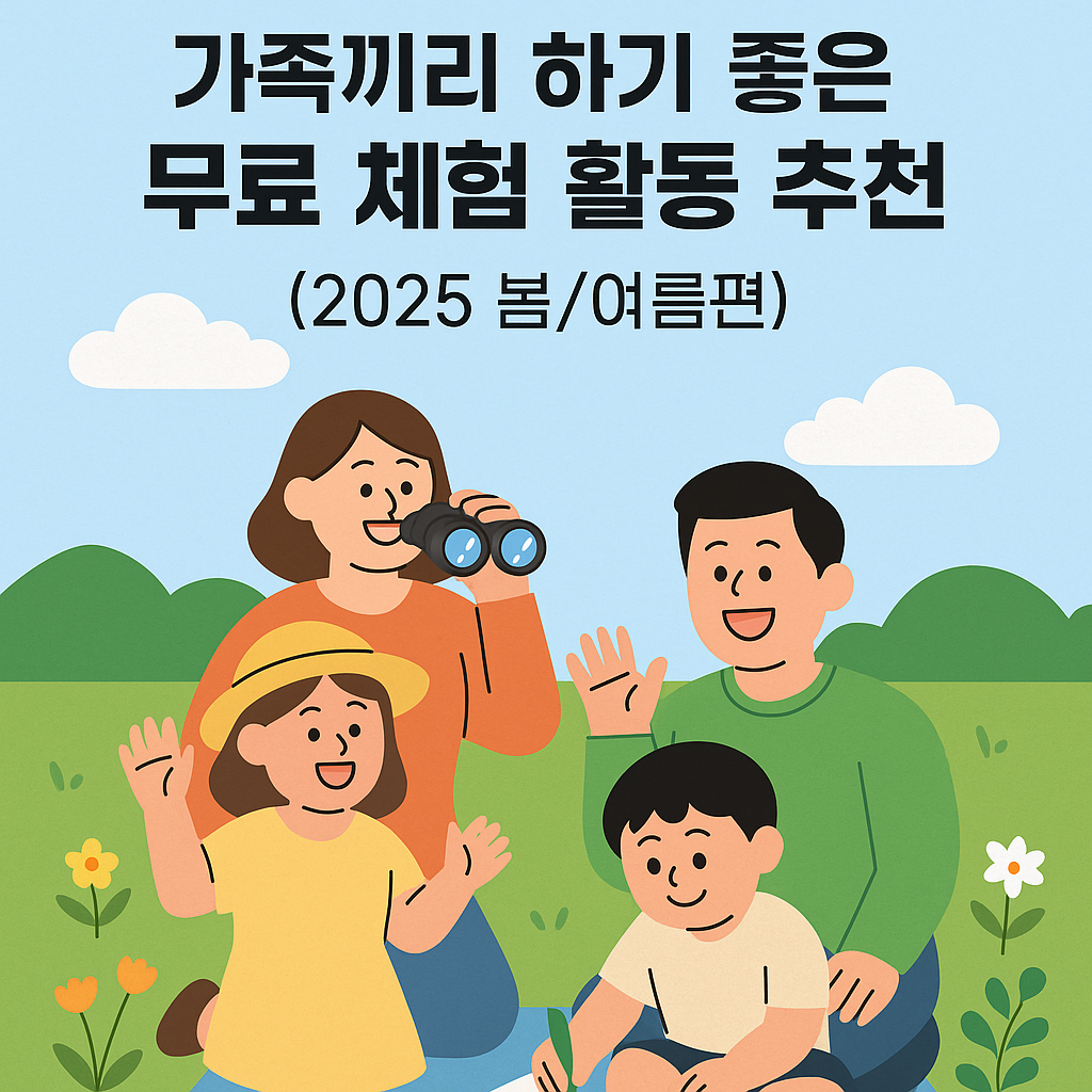 가족끼리 하기 좋은 무료 체험 활동 추천 (2025 봄/여름편)