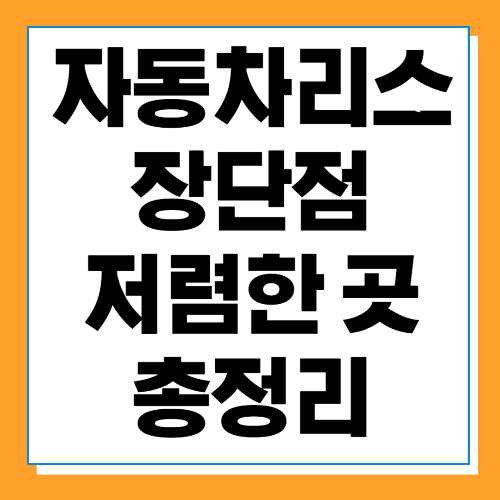  자동차리스 장단점 및 저렴한 곳 바로가기