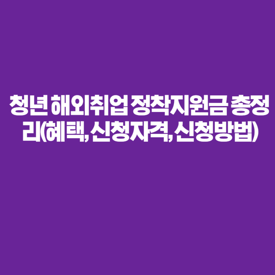 청년 해외취업 정착지원금 총정리(혜택, 신청자격, 신청방법) 청년 해외취업 정착지원금 총정리(혜택, 신청자격, 신청방법)