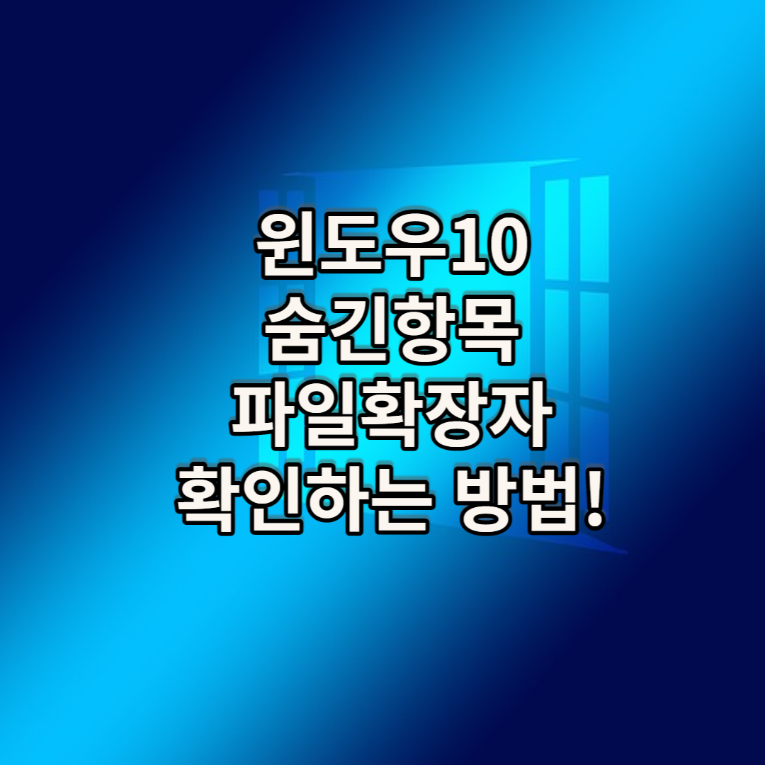  윈도우10에서 숨긴항목 활성화 시키는 방법!