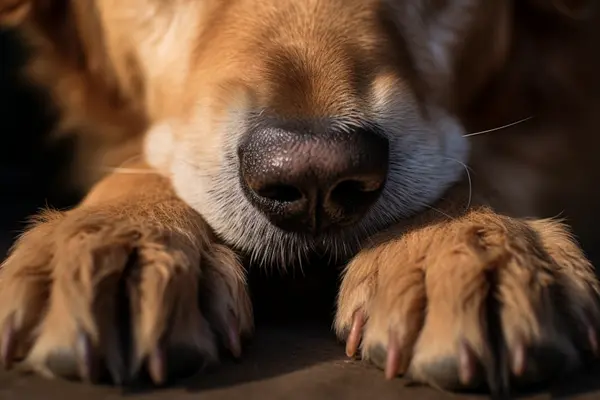 개가 자기 발을 핥고 씹는 5가지 이유와 돕는 방법