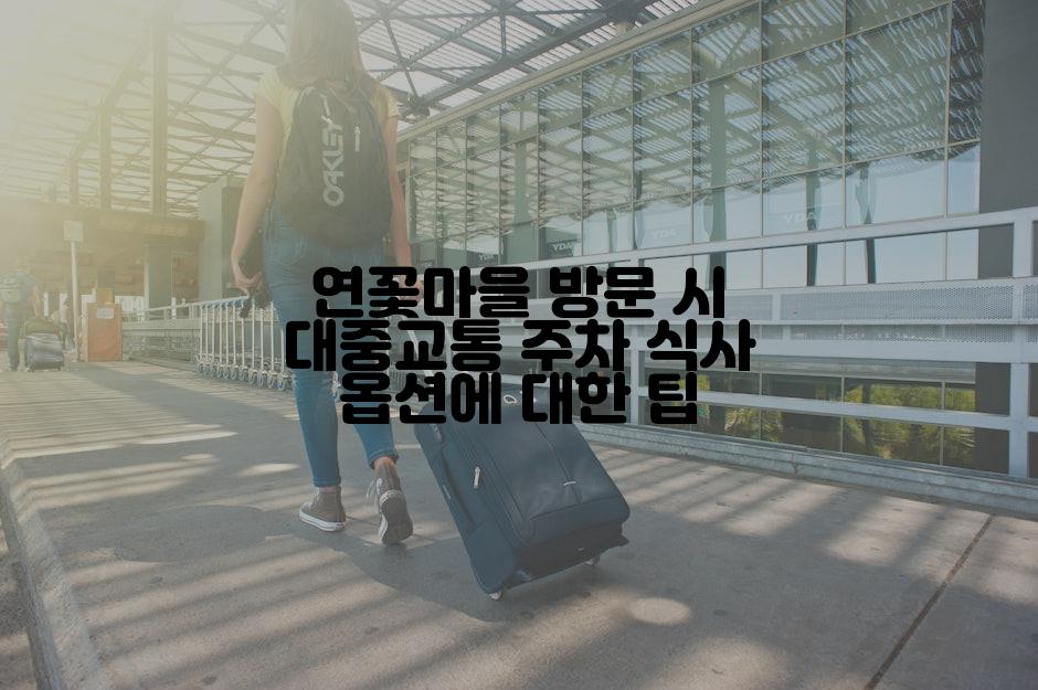 연꽃마을 방문 시 대중교통 주차 식사 옵션에 대한 팁