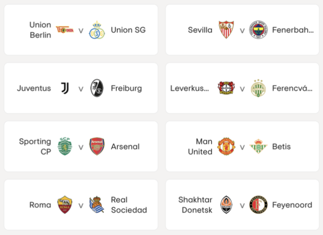  22/23 UEFA 유로파리그 & 컨퍼런스리그 16강 대진표 및 경기 일정