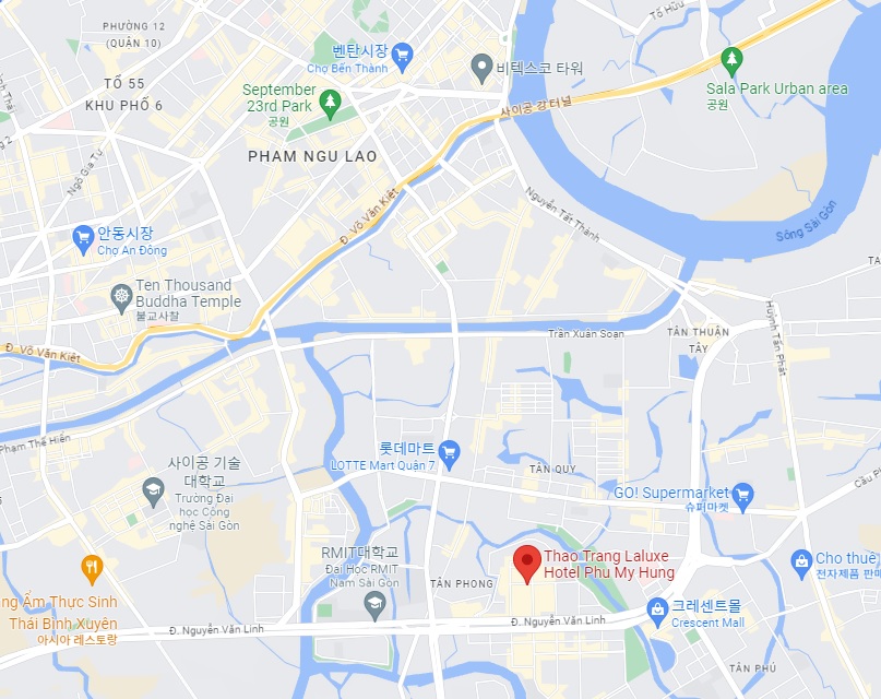 호치민 7군 푸미흥 3성급 호텔 Thao Trang Laluxe Hotel 위치