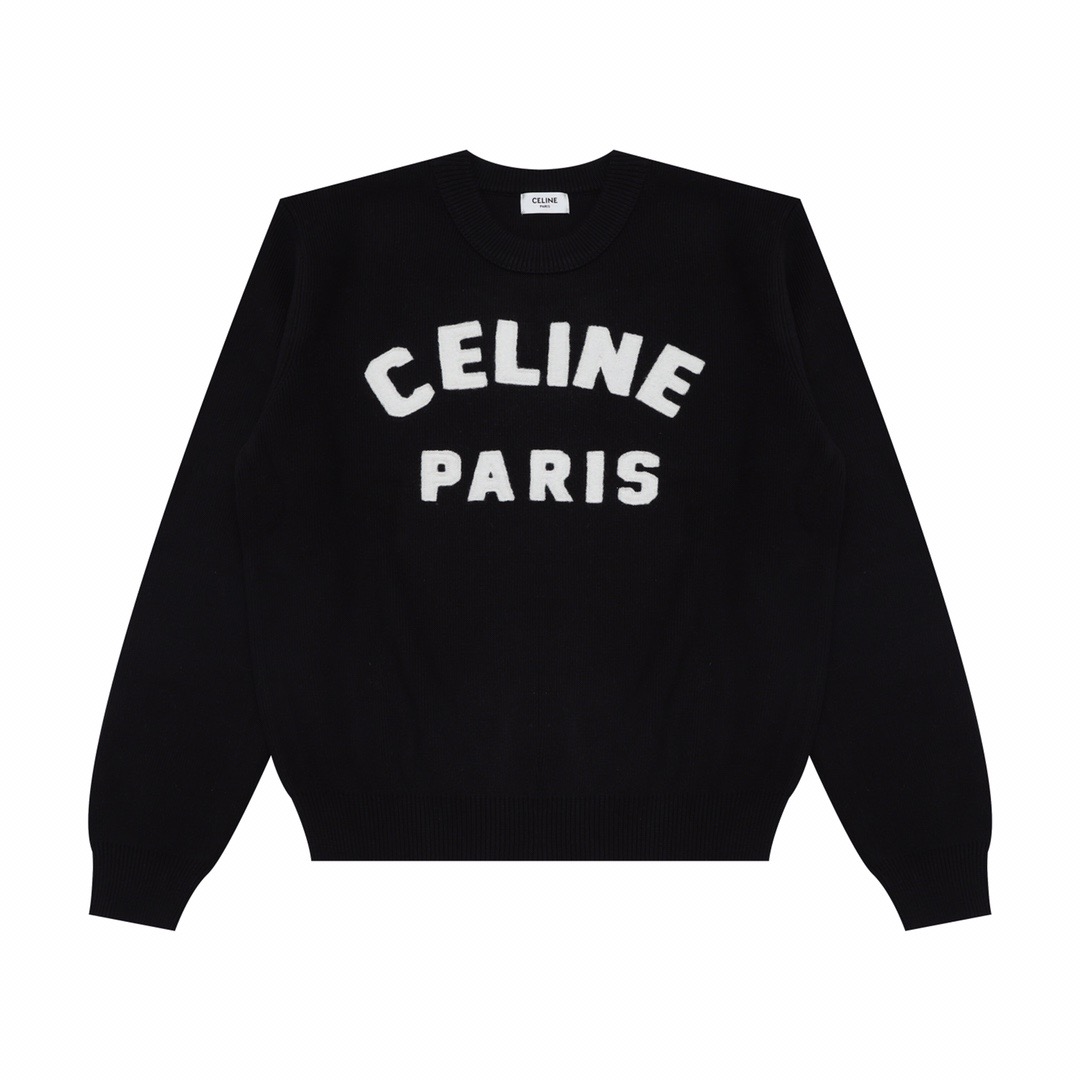  [CELINE] 셀린느 로고 자수 38NO 남성 코튼 스웨터 니트 티셔츠 2A10D816I