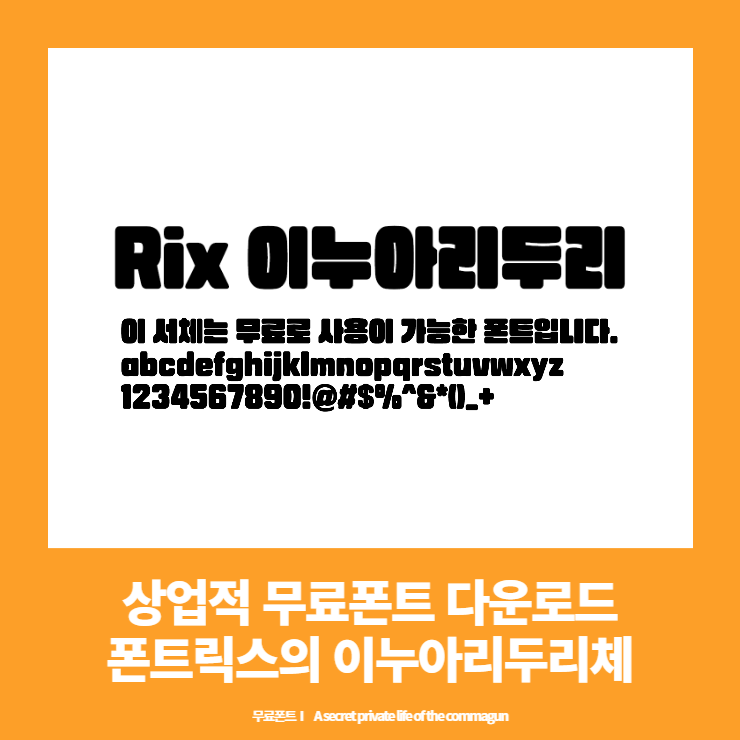  상업적 무료폰트 - 폰트릭스의 Rix이누아리두리체 다운로드