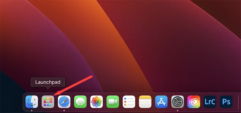 맥북에서 런치패드로 들어가는 모습