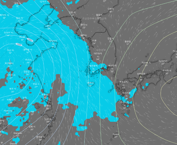 윈디닷컴-ECMWF-강수유형-모델-2023년-5월4일-오후3시