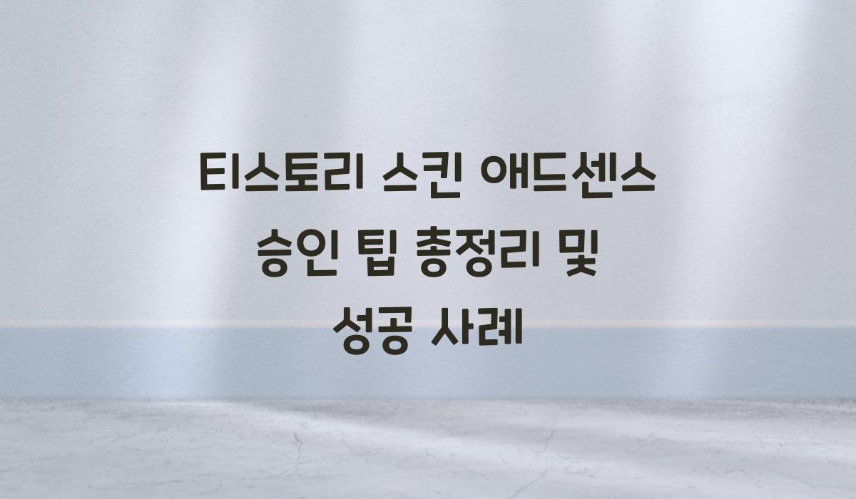 티스토리 스킨 애드센스 승인 팁