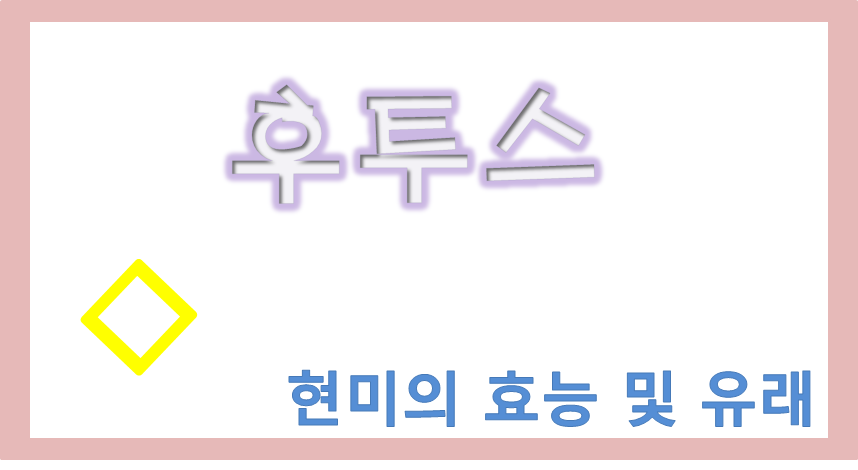  현미 효능과 유래