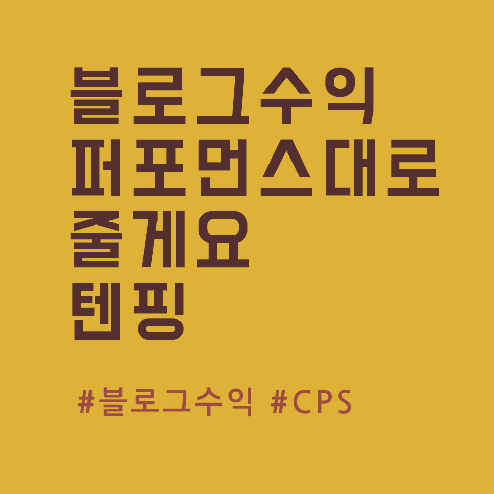  블로그 수익? 퍼포먼스대로 줄게! 텐핑